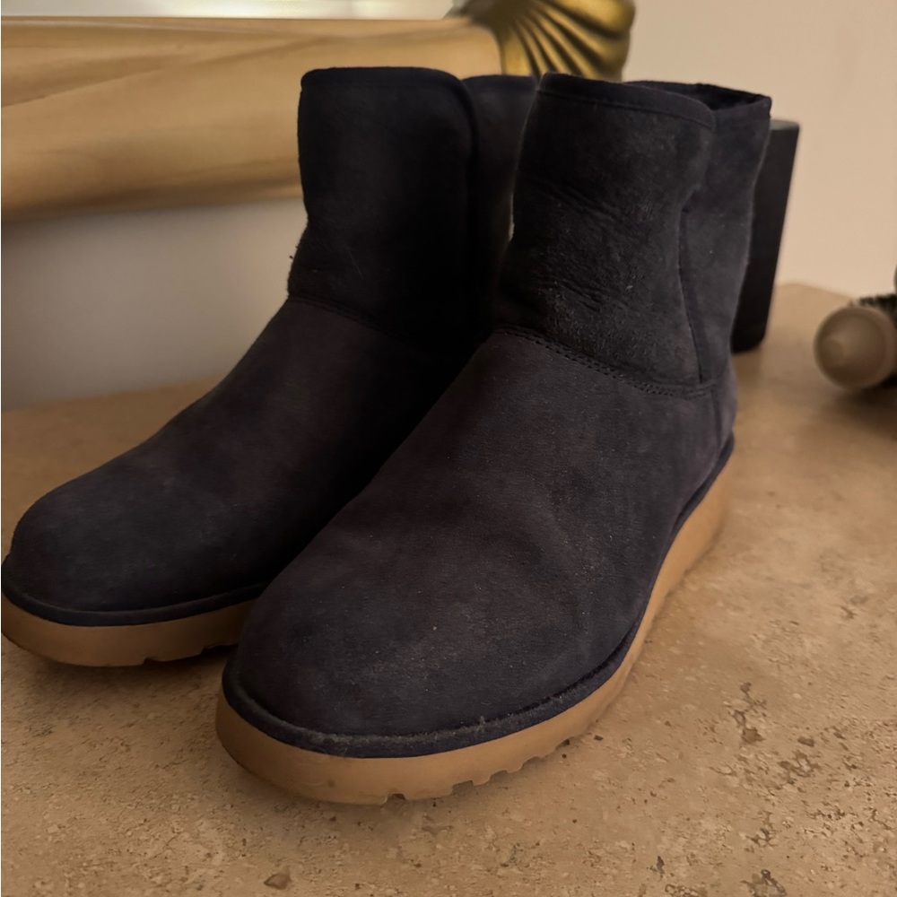 UGG Women's Navy Suede Ankle Boots
